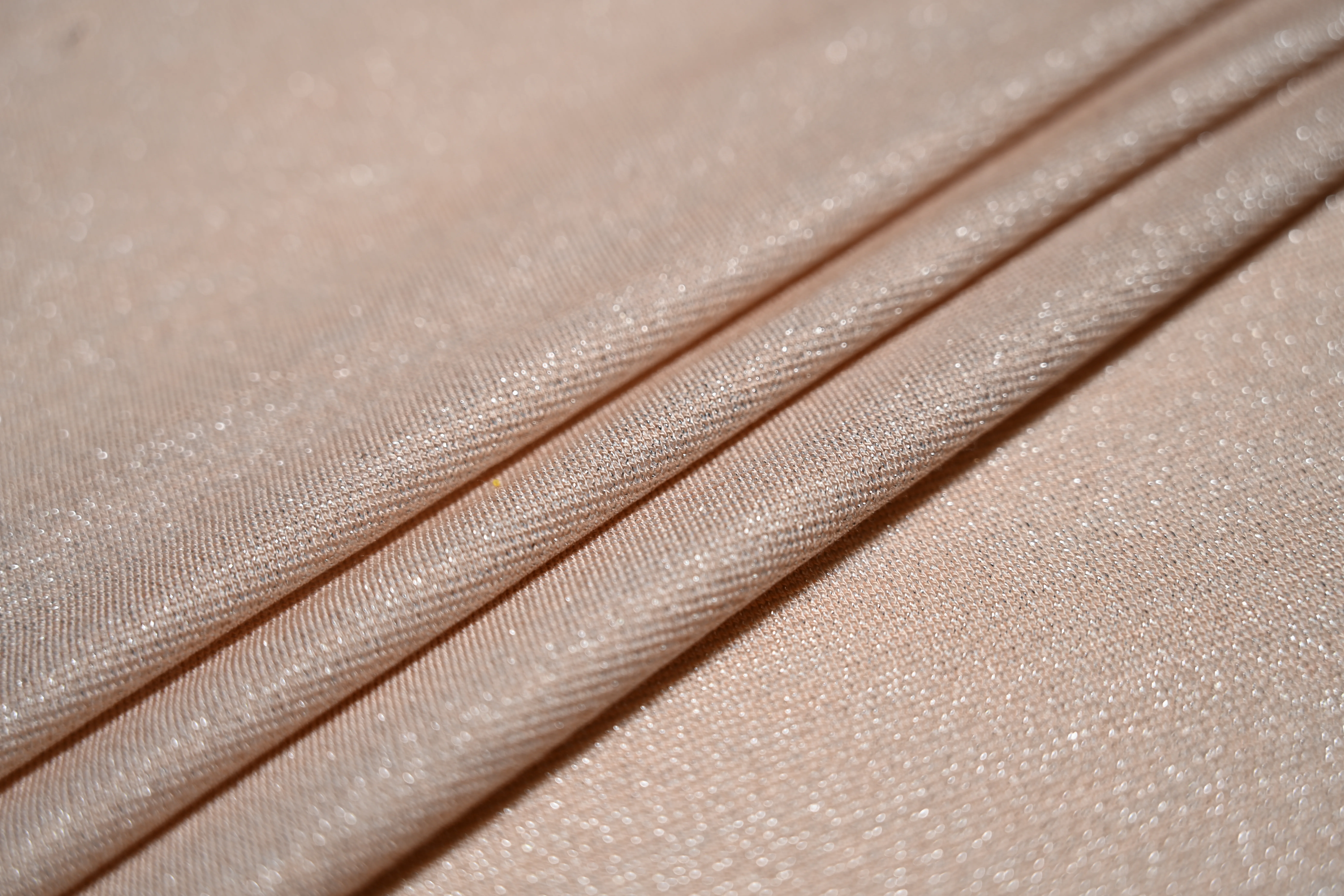 Cotton Metallic Lurex Stretch Knit Fabric