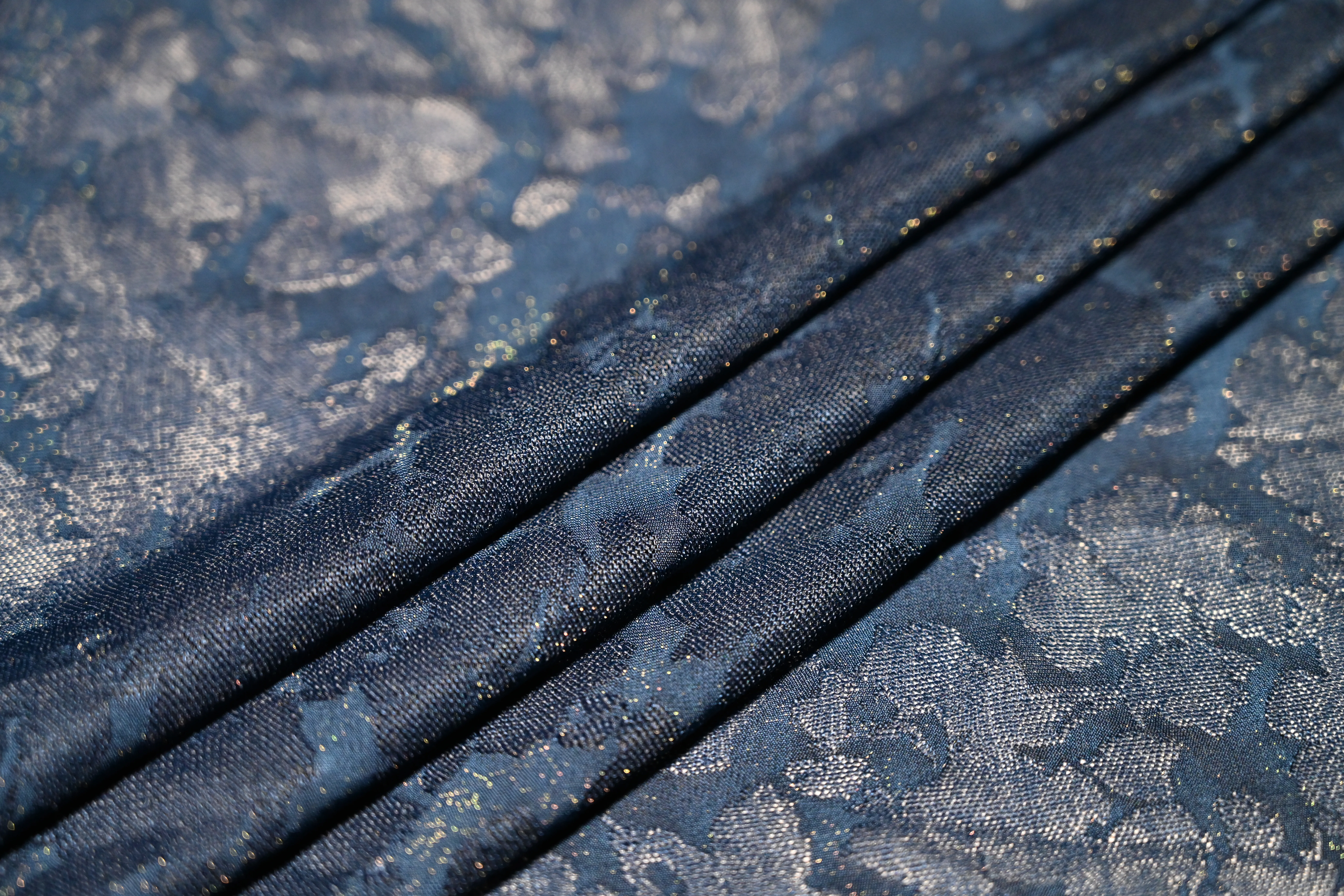 Floral Silver Jacquard Stretch Fabric - DT6001