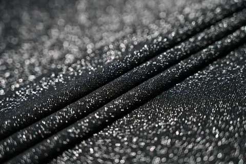 Polyester Silver Lurex Stretch Knit Fabric